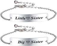 huiuy set of 2 stainless steel big sis lil sis necklaces - matching jigsaw puzzle pendant gift for sisters & friends logo