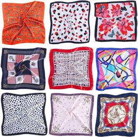 img 4 attached to 9 Piece Womens Square Scarves FD01188934
