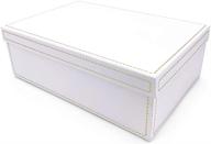 оксфорд и комма - большая прямоугольная коробка роскошного подарка - белая с золотой вышивкой логотип