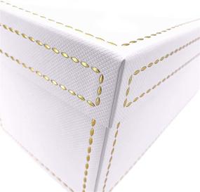 img 1 attached to Оксфорд и Комма - большая прямоугольная коробка роскошного подарка - белая с золотой вышивкой