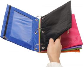 img 2 attached to 📚 WODISON Blue Classroom Organizers: 3-Ring Pen Pencil Pouch with Clear Window Stationery Bag Binder Case
