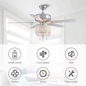 img 1 attached to Siljoy Modern 52 inch Crystal Ceiling Fan: Elegant Chandeliers Fan with Lights and Remote Control