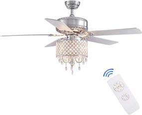 img 4 attached to Siljoy Modern 52 inch Crystal Ceiling Fan: Elegant Chandeliers Fan with Lights and Remote Control