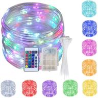 39.4ft led rope lights with 100 leds – color changing tube lights for outdoor, bedroom, patio, garden, christmas - remote control, waterproof, battery powered logo