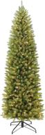🎄 6.5ft pre-lit fraser fir pencil christmas tree by puleo international - 250 clear lights, green логотип