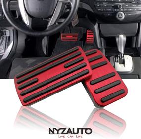 img 4 attached to Улучшите свой опыт вождения на Honda с антискользящими накладками NYZAUTO для педалей - модель A-Red.