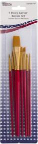 img 3 attached to Премиальный набор кистей для живописи из золотистого талкона U.S. Art Supply из 7 штук с нейлоновым ворсом – Повысьте свои художественные творения!