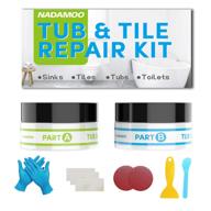 🔧 nadamoo tub repair kit: seamlessly fix cracks, chips, and holes in white tile showers - 3.5 oz logo