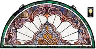 design toscano hd464 lady astor stained glass window hanging panel, amethyst moon - 32 inch size logo