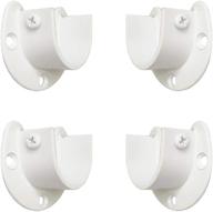 🛠️ fytrondy white edition stainless steel closet rod bracket - u-shaped open type socket bracket, wardrobe/shower curtain rod pole supports, 1-1/4 inch, 4 pack логотип