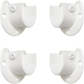 img 4 attached to 🛠️ FYTRONDY White Edition Stainless Steel Closet Rod Bracket - U-Shaped Open Type Socket Bracket, Wardrobe/Shower Curtain Rod Pole Supports, 1-1/4 INCH, 4 Pack