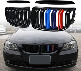 img 1 attached to Astra Depot Upper Kidney Grille For E90 323I 325Xi 330I 328I 328Xi 335I 335Xi Pre-LCI (Glossy Black M-Color