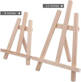 img 1 attached to 🎨 Tosnail Pack of 5, 12-inch Tall Wooden Tripod Easels - Ideal for Tabletop Display of Photos and Paintings