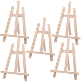img 3 attached to 🎨 Tosnail Pack of 5, 12-inch Tall Wooden Tripod Easels - Ideal for Tabletop Display of Photos and Paintings