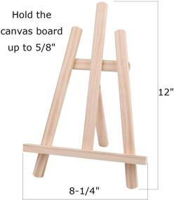 img 2 attached to 🎨 Tosnail Pack of 5, 12-inch Tall Wooden Tripod Easels - Ideal for Tabletop Display of Photos and Paintings