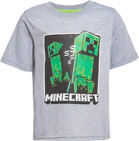 img 2 attached to 🎮 Minecraft Boys Creepers 3 Piece T-Shirt Tank Top Short Set: Stylish Gaming Apparel for Kids