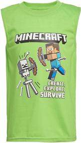 img 1 attached to 🎮 Minecraft Boys Creepers 3 Piece T-Shirt Tank Top Short Set: Stylish Gaming Apparel for Kids