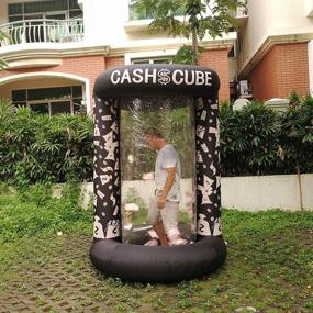 img 1 attached to 💰 Black Inflatable Cash Cube Booth for Advertisement and Event - Money Grab Machine (Blower Not Included)