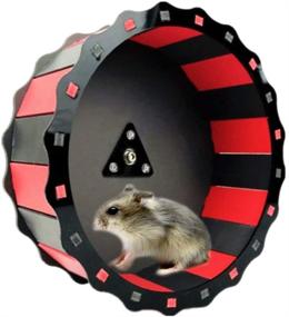 img 4 attached to 🐹 8-Inch Wooden Hamster Wheel Toy: Silent Exercise Running Wheel for Rats, Gerbil, Hedgehog, Chinchilla, Guinea Pig, Ferret, Mice - Easy Attachment to Wire Cage