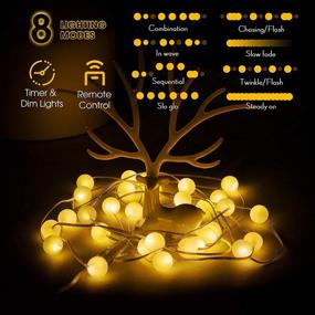 img 3 attached to 🌍 Vibrant Globe Ball Christmas Decoration Lights: 10ft 30 LEDs | 8 Lighting Modes | Battery Operated | Remote Timer | Indoor Outdoor Fairy Lights for Bedroom, Garden, Party | Warm White Light