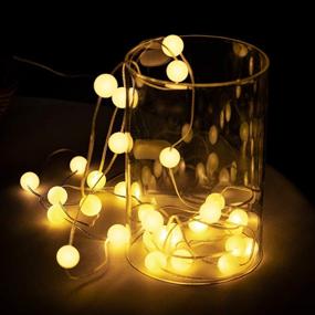 img 2 attached to 🌍 Vibrant Globe Ball Christmas Decoration Lights: 10ft 30 LEDs | 8 Lighting Modes | Battery Operated | Remote Timer | Indoor Outdoor Fairy Lights for Bedroom, Garden, Party | Warm White Light