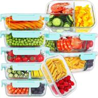 bayco 9-pack glass meal prep containers with airtight lids - 3 compartment, 2 compartment, and 1 compartment - bpa-free & leak proof glass food storage containers - ideal for meal prepping & lunch bento boxes (9 containers + 9 lids) логотип