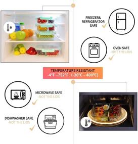 img 1 attached to Bayco 9-Pack Glass Meal Prep Containers with Airtight Lids - 3 Compartment, 2 Compartment, and 1 Compartment - BPA-Free & Leak Proof Glass Food Storage Containers - Ideal for Meal Prepping & Lunch Bento Boxes (9 Containers + 9 Lids)