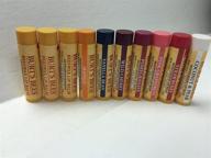 10 pack burt's bees: qty 3 original with vitamin e, qty 1 each of pomegranate, mango, pear coconut, wild cherry, strawberry, vanilla bean, pink grapefruit logo