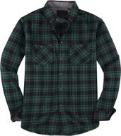 👕 set of 2 men's casual button down flannel plaid shirts with long sleeves логотип