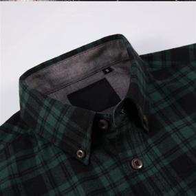 img 1 attached to 👕 Set of 2 Men's Casual Button Down Flannel Plaid Shirts with Long Sleeves