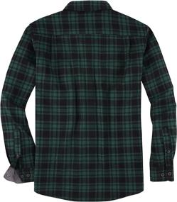 img 3 attached to 👕 Set of 2 Men's Casual Button Down Flannel Plaid Shirts with Long Sleeves