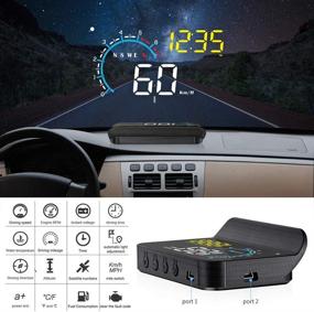 img 3 attached to 🚗 Головное устройство FIUNED: передовой двухрежимный OBD2/GPS HUD для измерения скорости и пробега во всех транспортных средствах.