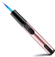 🔥 pilotdiary pen torch lighter: refillable, windproof jet flame for camping | visible window, men's gift (pink, butane gas not included) logo
