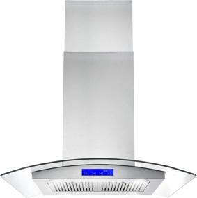 img 4 attached to Cosmo 668ICS750: 30 in. Stainless Steel Island Mount Range Hood with 380 CFM, Soft Touch Controls, Permanent Filters, LED Lights, Tempered Glass Visor