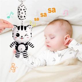 img 1 attached to Lamlingo Baby Hanging Rattle Toys - Plush Stuffed Animal Rattles for Newborns and Infants - Ideal for Crib, Car Seat, and Stroller - Owl, Fox, and Cat Designs - Suitable for 0, 3, 6, 9, 12 Months