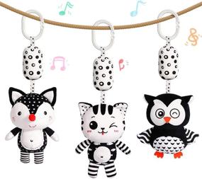 img 4 attached to Lamlingo Baby Hanging Rattle Toys - Plush Stuffed Animal Rattles for Newborns and Infants - Ideal for Crib, Car Seat, and Stroller - Owl, Fox, and Cat Designs - Suitable for 0, 3, 6, 9, 12 Months