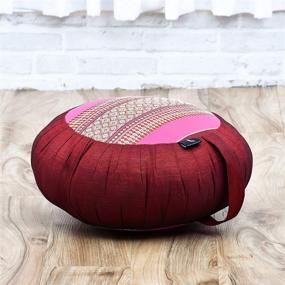 img 3 attached to LEEWADEE Organic Meditation Cushion Round Zafu Pillow 16x8 inches - Eco-Friendly, Natural Kapok, Floor Seating