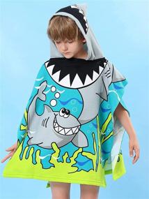 img 1 attached to Hooded Microfiber Poncho Towels for Toddlers and Kids: The Ultimate Home Store Essential
