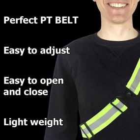 img 1 attached to 🏃 High Visibility Reflective Belt for Night Running, Cycling, and Walking - Army PT Belt for Men and Women. Stay Safe with Military Safety Reflector Strips!