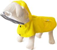 yellow dog raincoat with hoodie, adjustable and reflective waterproof poncho jacket for large dogs - includes leash hole (size: large) логотип