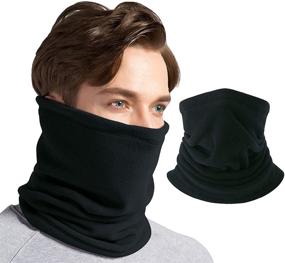 img 4 attached to 🧣 CUIEMI Fleece Neck Warmer Gaiter: Optimal Men's Accessory for Ultimate Scarf Comfort