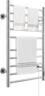 key tek heated towel warmer, wall mounted hot towel rack 🧺 with timer, stainless steel heated towel drying rack, plug-in/hardwired - silver, 10 bars logo