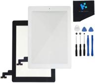 🔧 premium black ipad 2 touch screen glass digitizer replacement kit with home button flex - repair tools & adhesive tape included logo