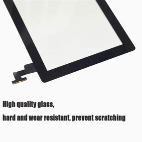 img 1 attached to 🔧 Premium Black iPad 2 Touch Screen Glass Digitizer Replacement Kit with Home Button Flex - Repair Tools & Adhesive Tape Included