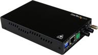 🖥️ startech.com black ethernet to fiber optic media converter - chassis mount, 10/100 mbps - st multimode - 1310nm - 2km range (et90110st2) logo