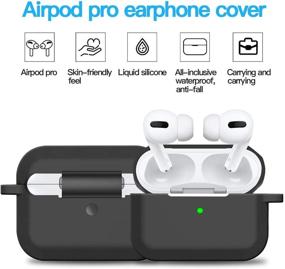 img 3 attached to 🎧 Black Silicone AirPods Pro Case Cover by Doboli - Front LED Visible Protective Case for Apple AirPods Pro