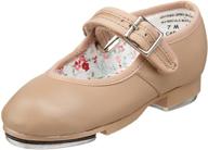 capezio girls 3800 mary jane tap shoe in caramel - size 11.5 m toddlers logo