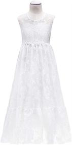 img 2 attached to 👗 Burgundy Sleeveless Princess Dress for Girls - Perfect for Communion, Birthdays, and Special Occasions