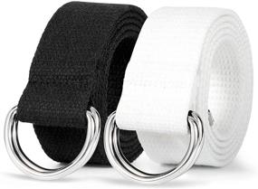 img 4 attached to 👨 Ultimate Utility: Double Canvas Sliver Buckle Military Belts for Constructed Strength and Versatility