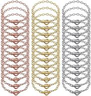 📿 diy jewelry making bracelet chains set - 24-piece stainless steel link chains with ot toggle clasp for women's crafts supplies in gold, silver, and rose gold logo